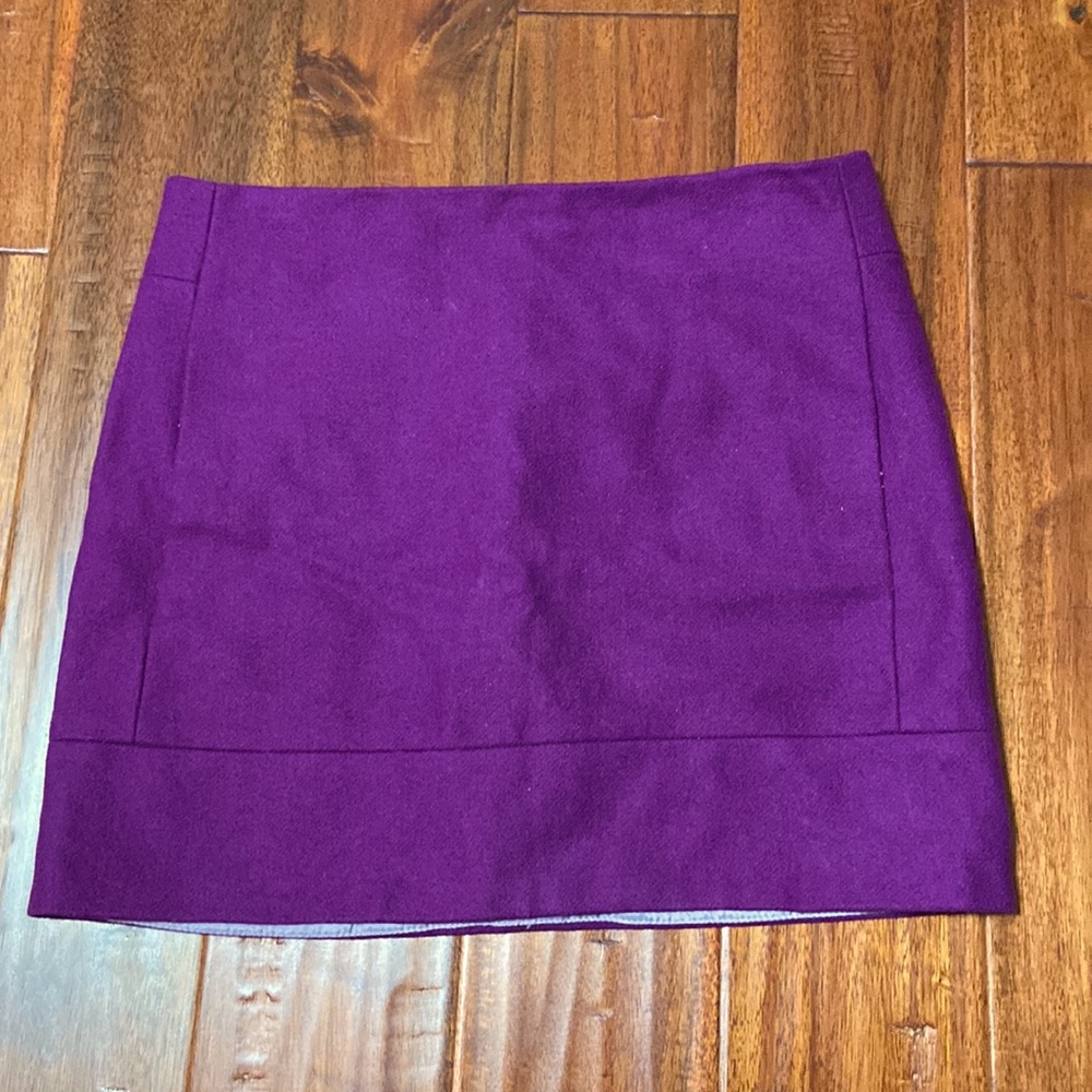 J.Crew wool mini skirt with pockets purple plum